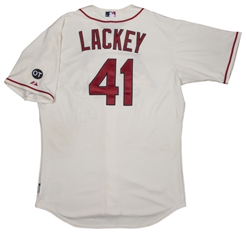2015 John Lackey Game Used St. Louis Cardinals Alternate Ivory Home Jersey (MLB Authenticated)